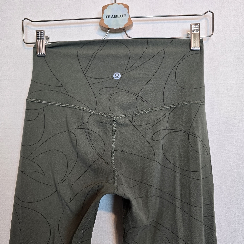 Lululemon Align High-Rise Pant 25" Size 6 Scripted Yogo Army Green - Dark Olive - Picture 8 of 13